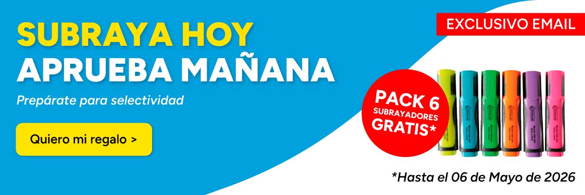 Consigue un pack de subrayadores gratis con tu compra
