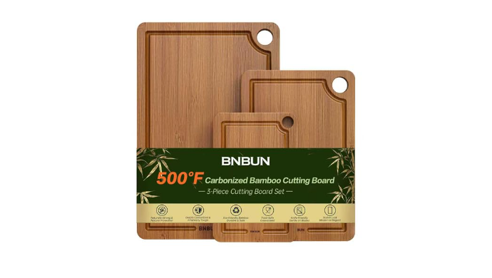 Bamboo Cutting Board for Kitchen – 3-Piece Wooden ...