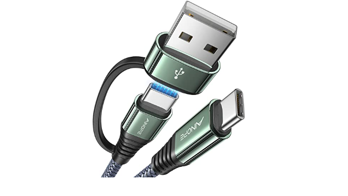 AINOPE 10FT USB C Cable Fast Charging with USB Ada...