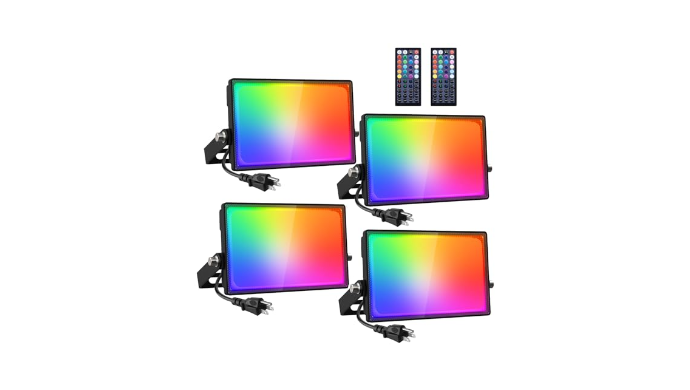 Onforu 4 Pack LED RGBW Flood Lights Outdoor 70W