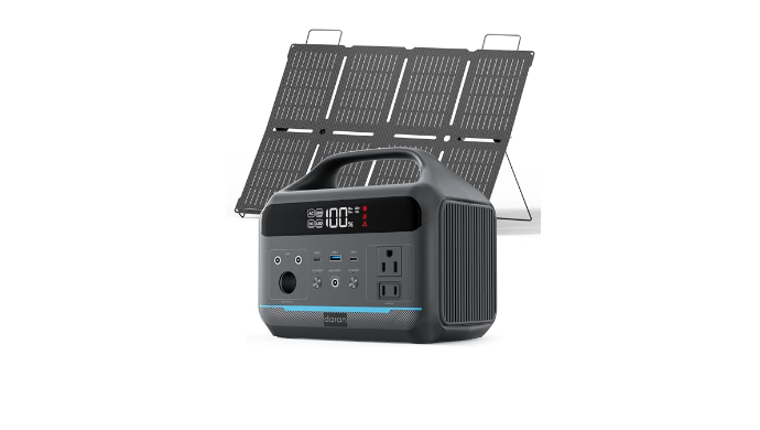 DARAN Portable Power Station 600W with 80W Solar P...