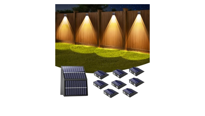 artcool Solar Fence Lights Outdoor with Dual Panel...
