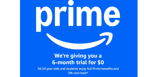Amazon Prime for Young Adults: 6-Month Trial for $...
