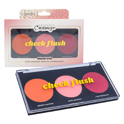 Max Makeup Cherimoya Cheek Flush Blush Trio Set