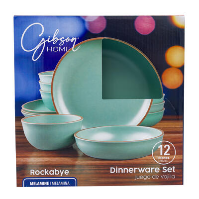 Gibson Home Rockabye Melamine Dinnerware 12-Piece Set