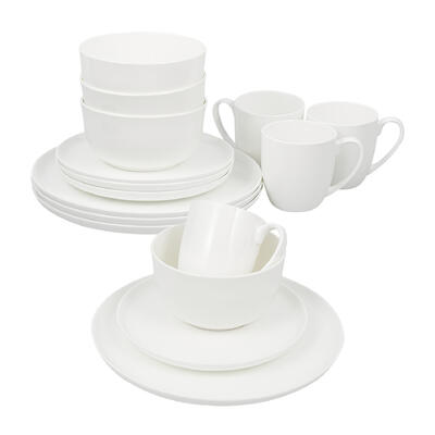 Bone China Dinnerware Set, Vichy, 16 Pieces