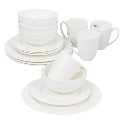 Bone China Dinnerware Set, Hornet, 16 Pieces