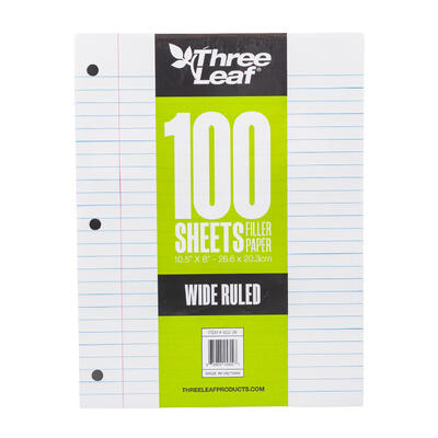 100ct Wide Ruled Filler Paper