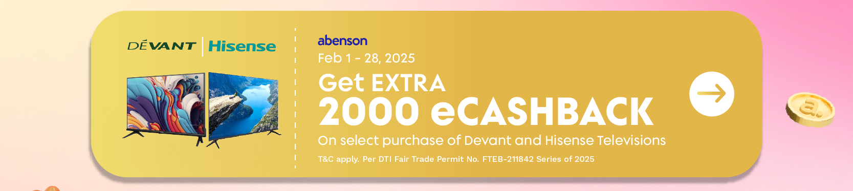 Devent and Hisense Extra 500 eCashback