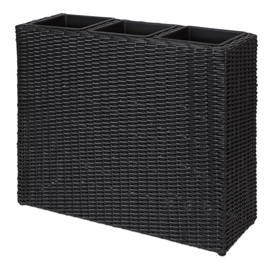 Rattan plantenbak 3-in-1 - zwart