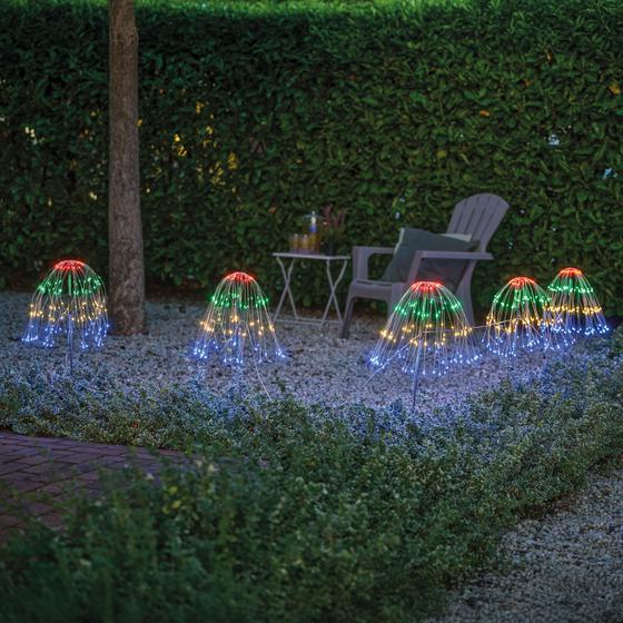 Tuinstekers kerstverlichting met buigbare takken - 5 stuks