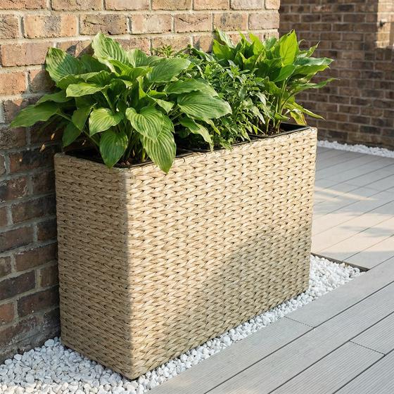 Rattan plantenbak 3-in-1 - lichtbruin