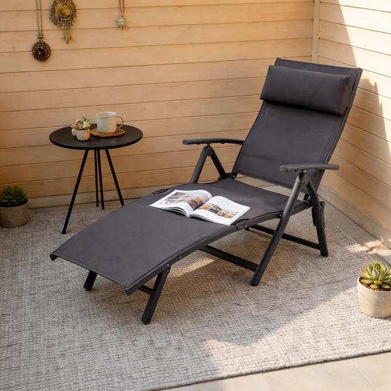 Opvouwbaar ligbed - antraciet