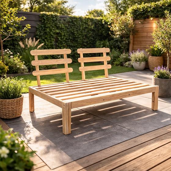Houten palletbank