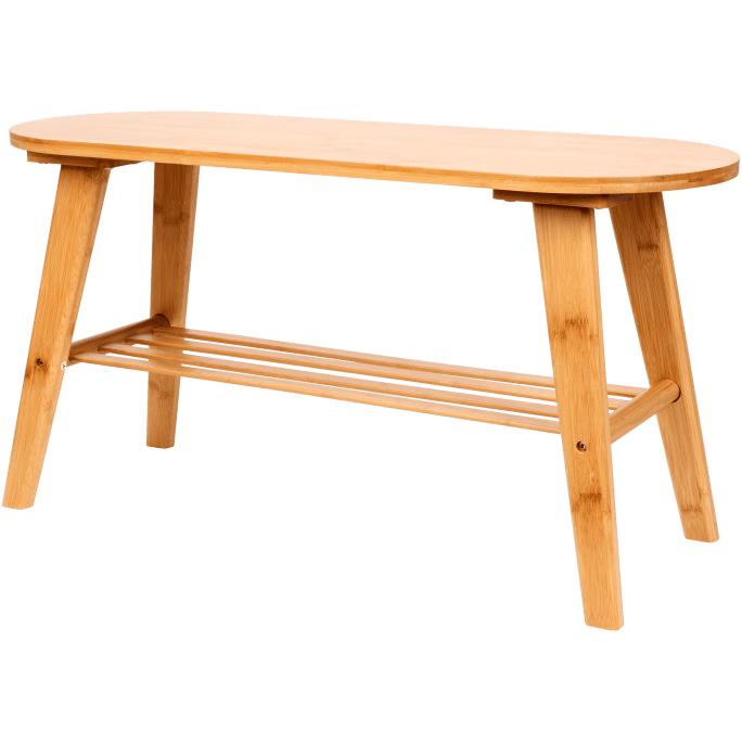 Bamboe bank met schoenenrek