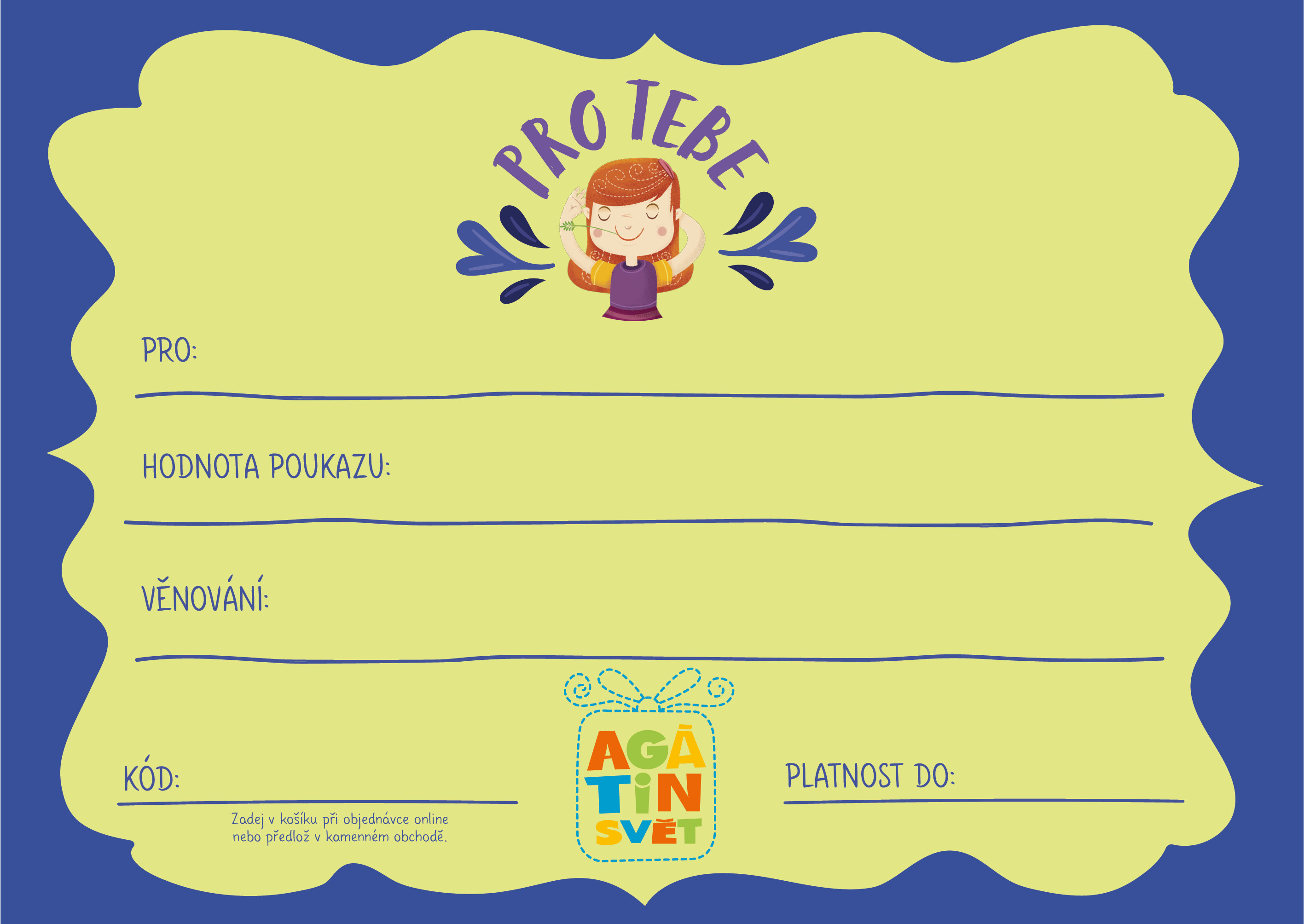 Agátin dárkový voucher: 1500 Kč