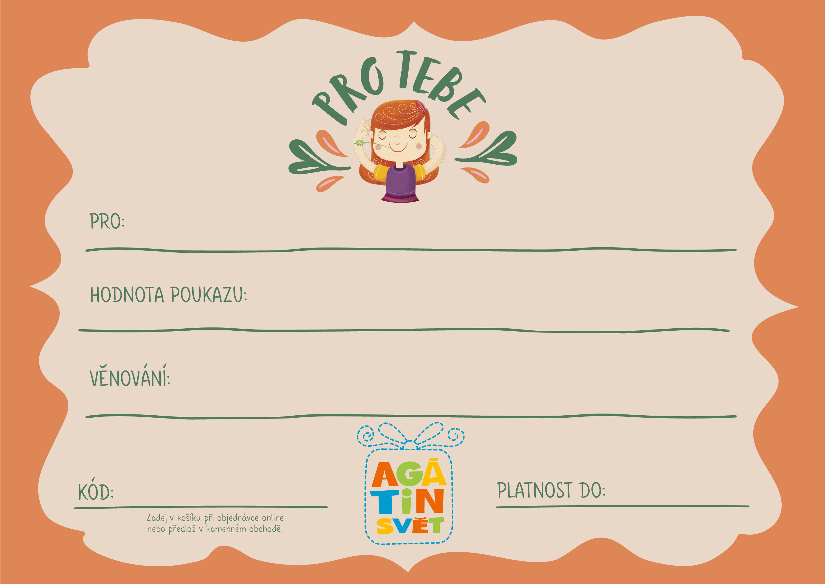 Agátin dárkový voucher: 1000 Kč