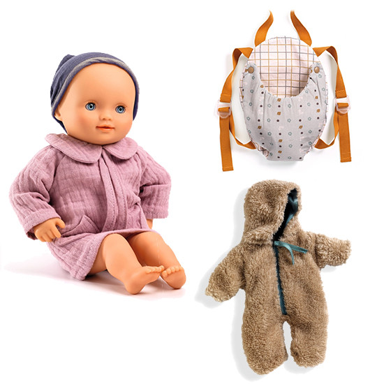 Balíček Baby Pomea s panenkou Dahlia Purple - výbavička na zimní procházku