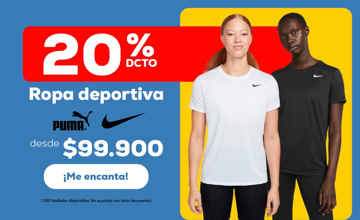 20% DCTORopa deportivaPUMANIKEdesde $99.900¡Me encanta!