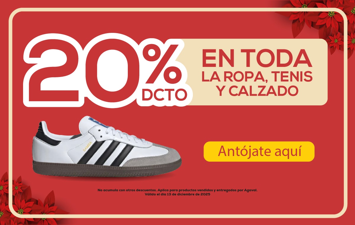 TODAS LAS COMPRAS QUE REALICES CON TU CRÉDITO AGAVAL EN ROPA TENIS Y CALZADO LAS EMPIEZAS A PAGAR EN 3 MESES No aplica en compras que incluyan productos de electrodomésticos, tecnología y hogar.