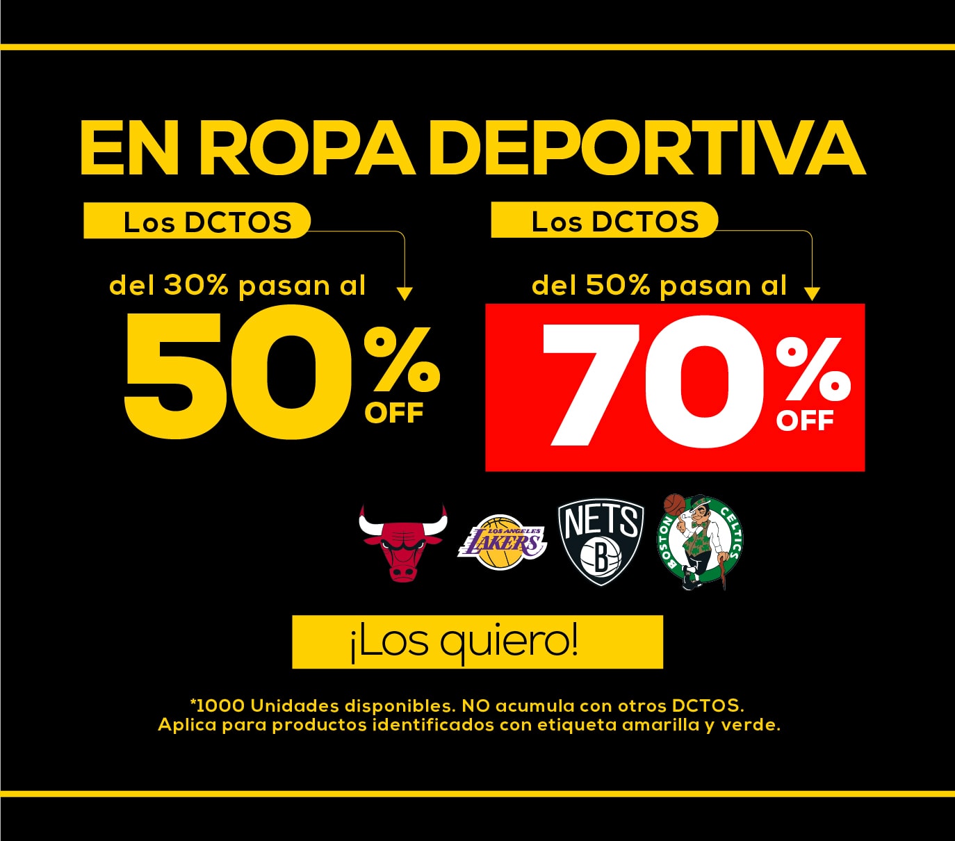 EN TENIS Los DCTOS del 30% pasan al 50% OFF del 50% pasan al 70% OFF SKECHERS NIKE ¡Antójate aquí!