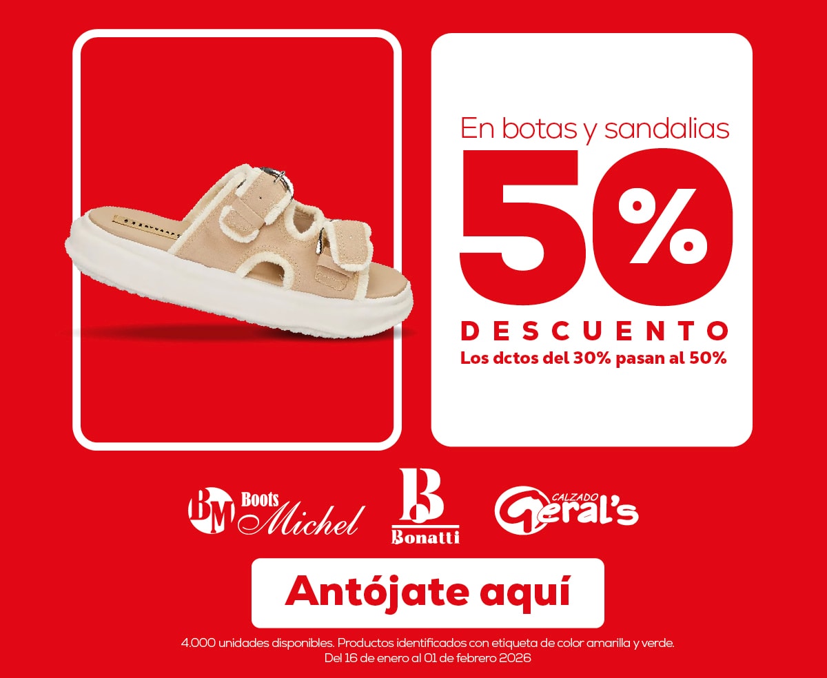 Calzado para Hombre y Mujer 50% DESCUENTO Los dctos del 30% pasan al 50% Antójate aquí