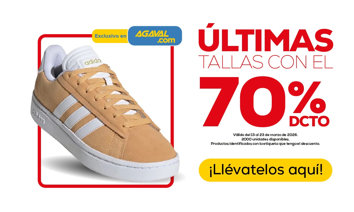 Exclusivo en AGAVAL.com ÚLTIMAS TALLAS CON EL 70% DCTO ¡Llévatelos aquí!