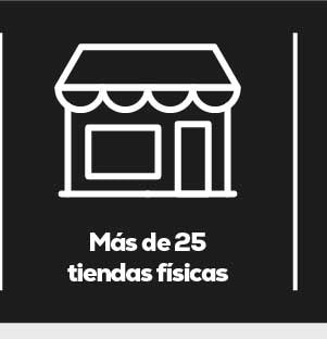 Más de 25 tiendas físicas
