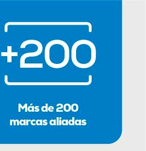 +200 Más de 200 marcas aliadas