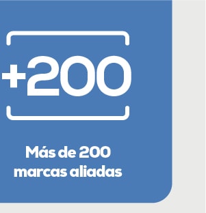 +200 Más de 200 marcas aliadas