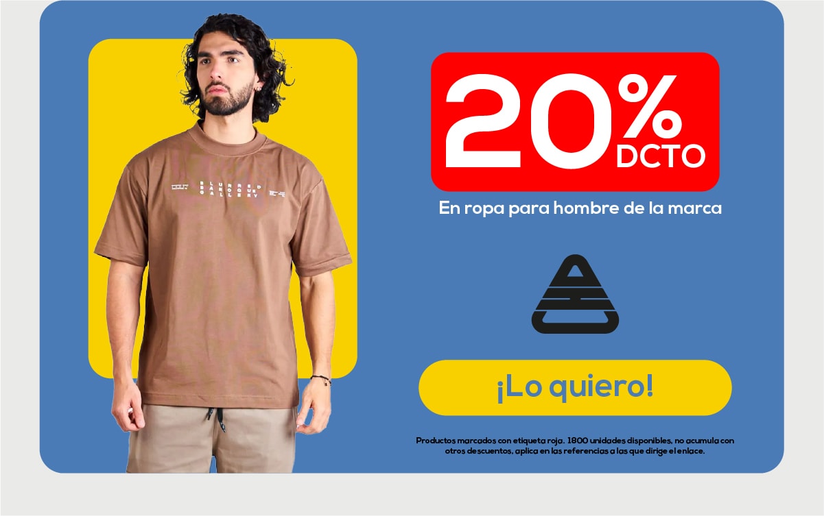 20% DCTO En ropa para hombre de la marca ¡Lo quiero!