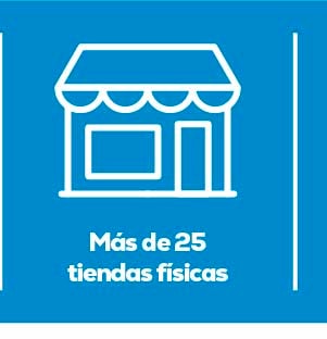 Más de 25 tiendas físicas