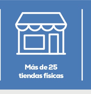 Más de 25 tiendas físicas