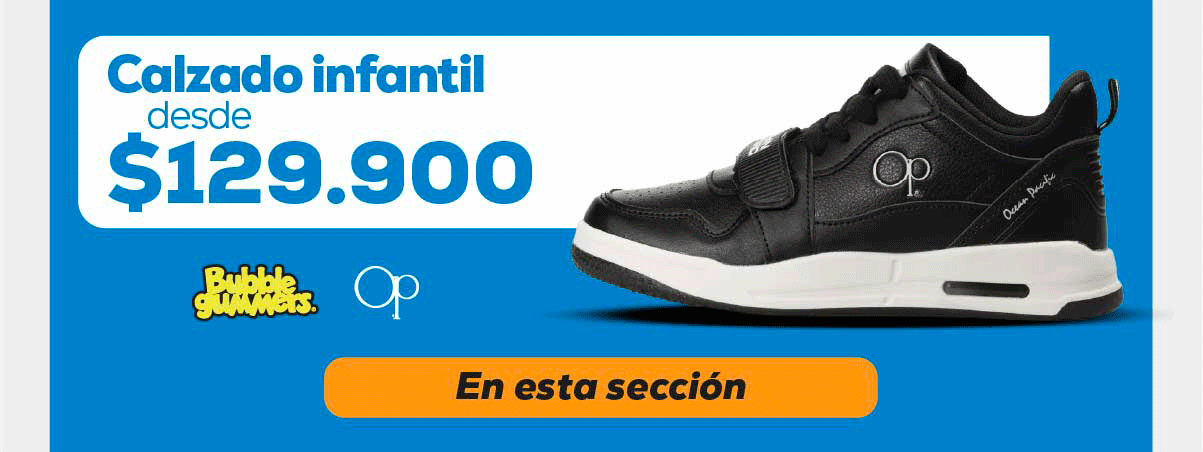 Calzado infantil desde $129.900 En esta sección