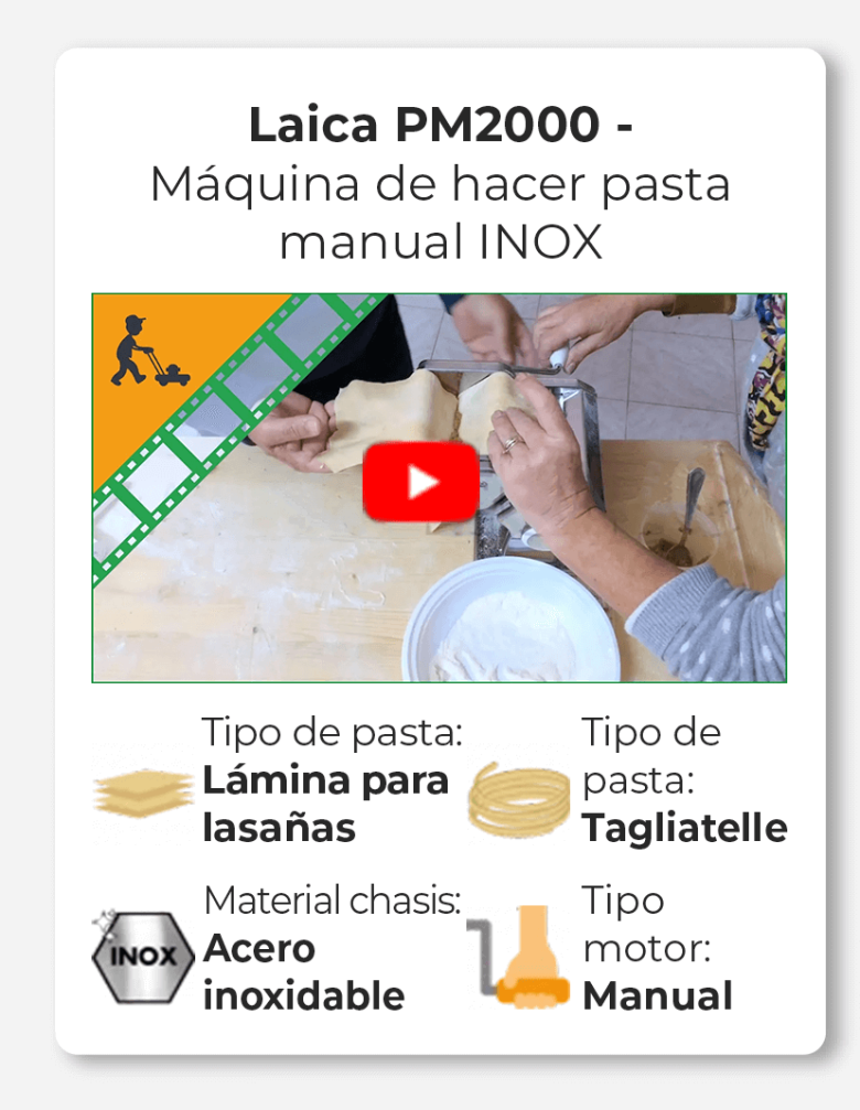 Laica PM2000 - Máquina de hacer pasta manual INOX
