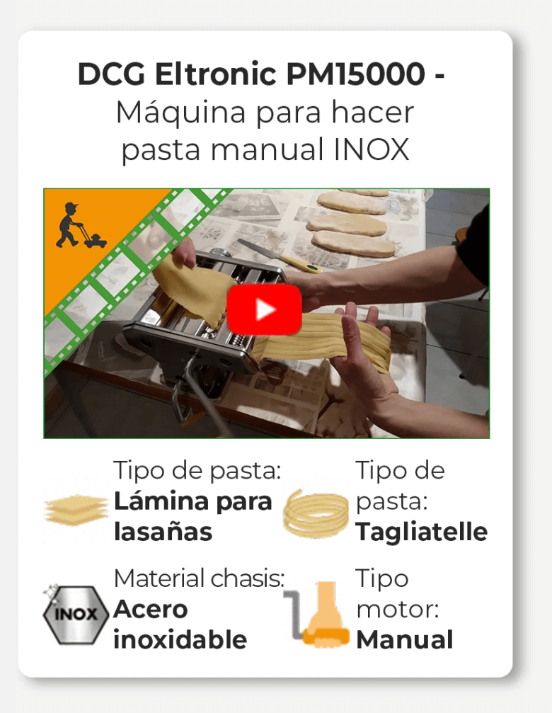 DCG Eltronic PM1500 - Máquina para hacer pasta manual INOX