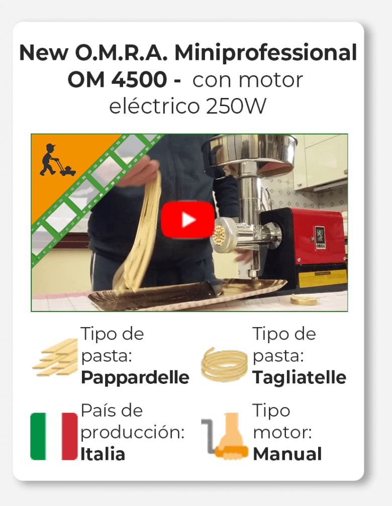 New O.M.R.A. Miniprofessional OM 4500 - Máquina de hacer pasta de mesa con motor eléctrico 250W