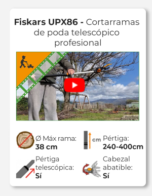 Fiskars UPX86 - Cortarramas de poda telescópico profesional - pértiga 240/400 cm - Ø 32 mm