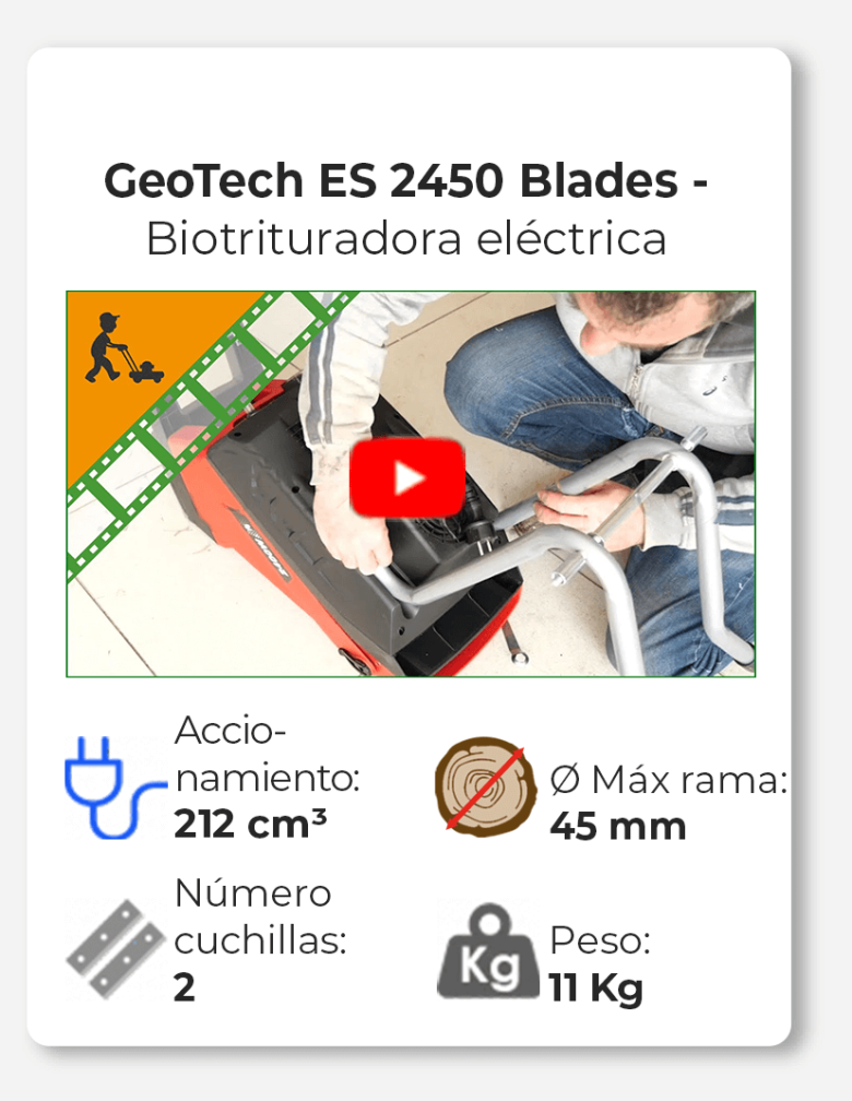 GeoTech ES 2450 Blades - Biotrituradora eléctrica - cuchillas reversibles y saco