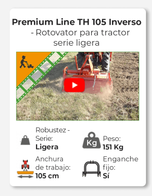 Premium Line TH 105 Inverso - Rotovator para tractor serie ligera - Enganche fijo - Toma de fuerza antihoraria