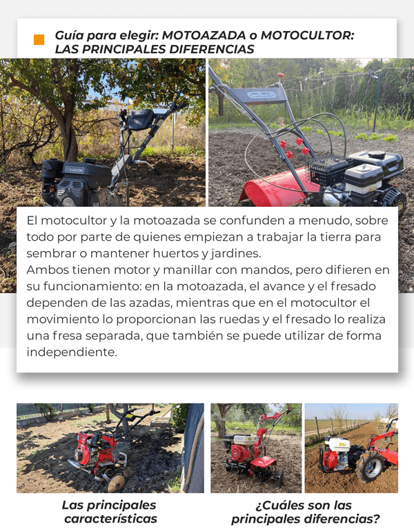 MOTOAZADA o MOTOCULTOR – LAS PRINCIPALES DIFERENCIAS