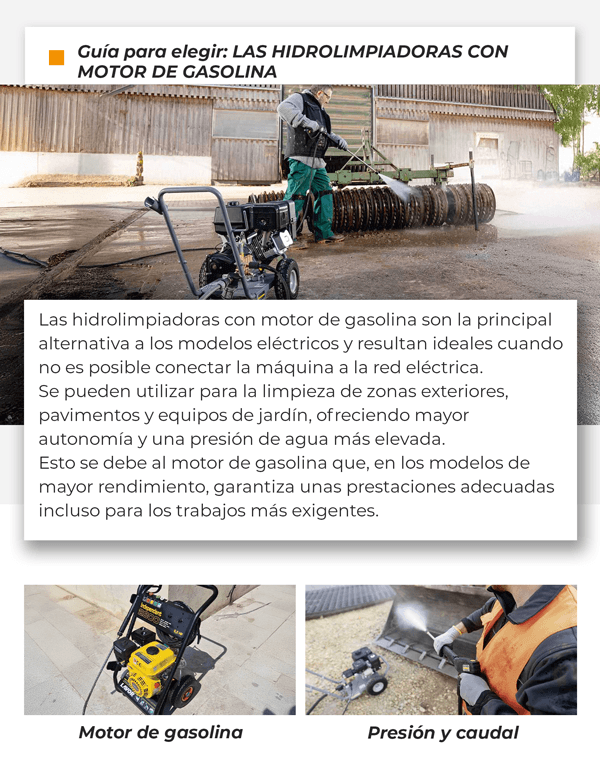 Guía para elegir: LAS HIDROLIMPIADORAS CON MOTOR DE GASOLINA
