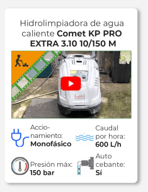 Hidrolimpiadora de agua caliente Comet KP PRO EXTRA 3.10 10/150 M - bomba en latón