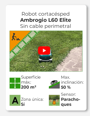 Ambrogio L60 Elite - Robot cortacésped - Sin cable perimetral - No necesita instalación