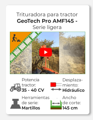 GeoTech Pro AMF145 - Trituradora lateral para tractor con brazo - Serie ligera