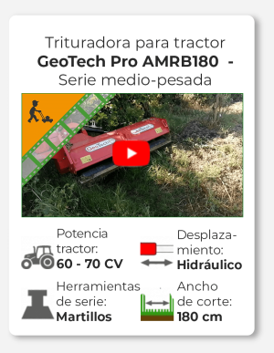 GeoTech-Pro AMRB180 - Trituradora lateral para tractor con brazo - Serie medio-pesada