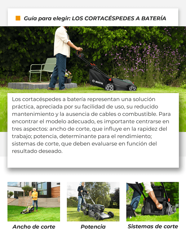 Guía de elección: LOS CORTACÉSPEDES A BATERÍA