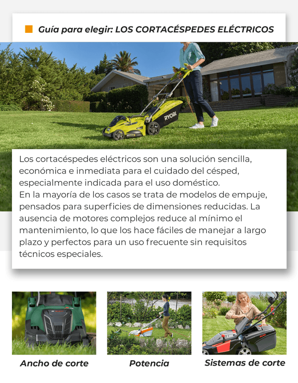 Guía de elección: LOS CORTACÉSPEDES ELÉCTRICOS