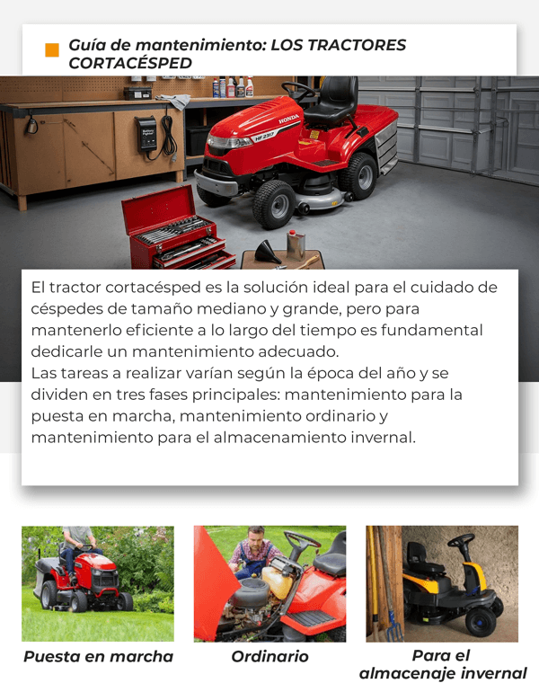 Guía de mantenimiento: LOS TRACTORES CORTACÉSPED