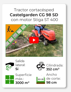Castelgarden CG 98 SD - Tractor cortacésped 11,5 HP - salida lateral